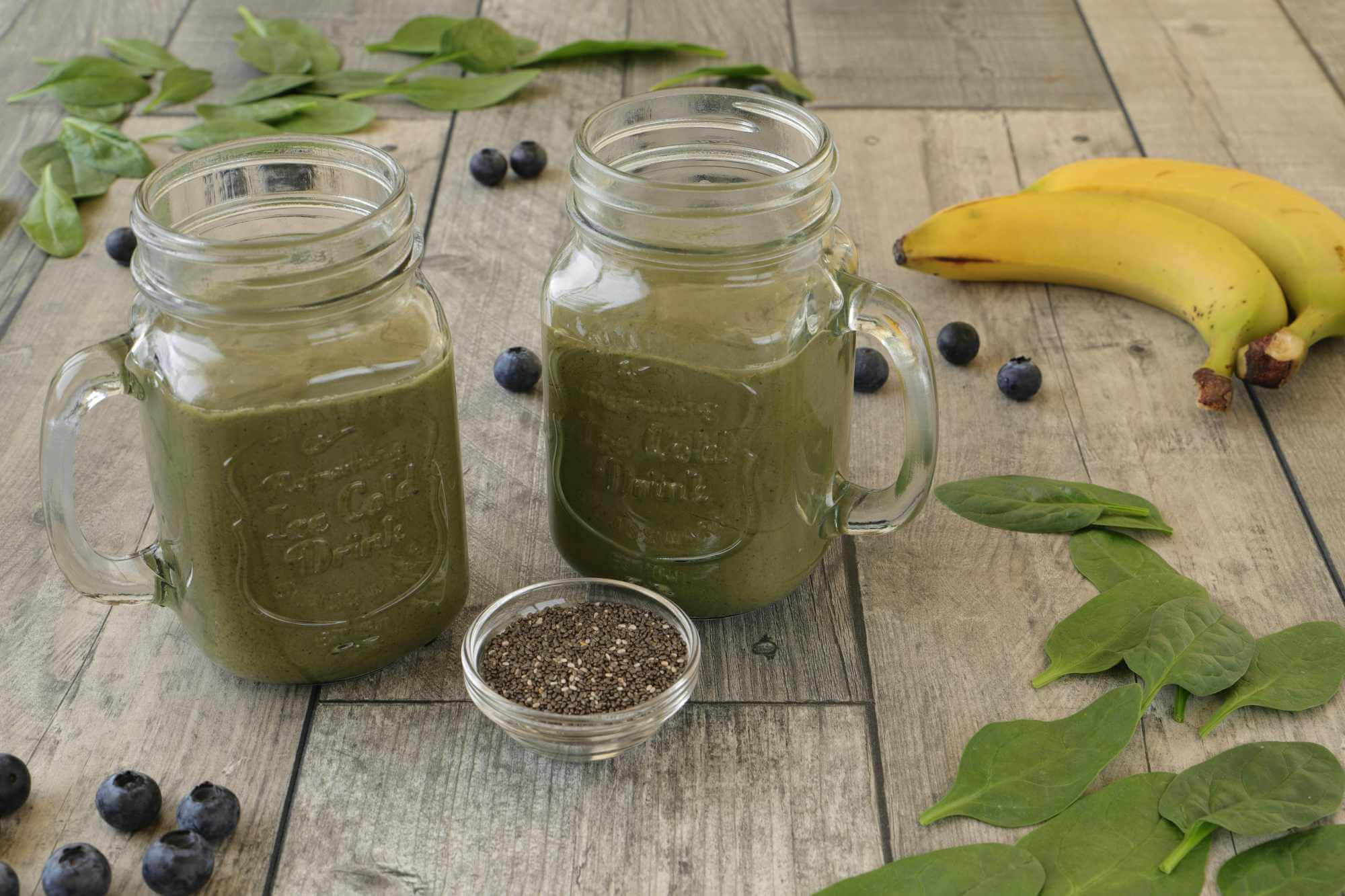 zdravé zelené smoothie s chia semínky